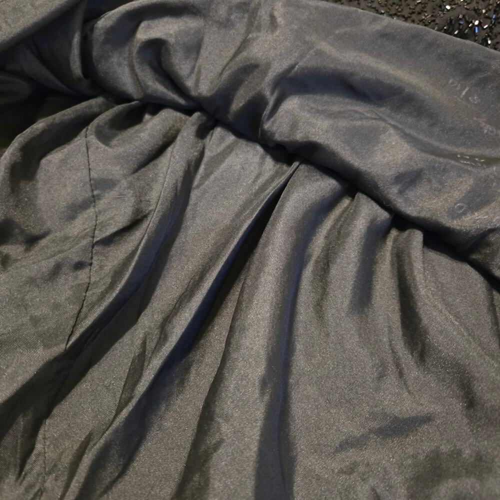 Chaudry Silk Beaded Formal Gown black Elegant Black TIe - Picture 11 of 16